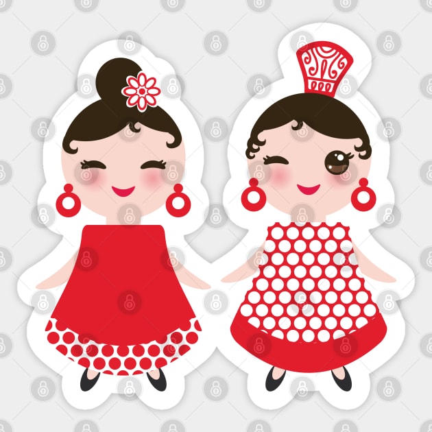 Spanish Flamenco Dancer (10) Sticker by EkaterinaP